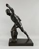 Bronze of an athlete in classical form on plinth base, 56cm