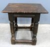 18th century oak joint stool 48cm, 48cm , 30cm