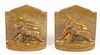 AMERICAN MOLDED SEWER TILE FIGURAL DOG BOOKEND PAIR