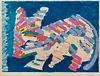 Karel Appel 'Resting Cat' Color Lithograph 1978 Signed