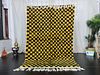 Lovely Authentic Yellow & Black Chess Rug