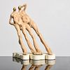 Studio Pottery Sculpture Signed RAM, Nude Exaggerated Figure