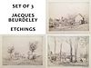 Set of 3 Jacques Beurdeley Etchings
