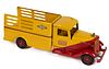 BUDDY-L TOYS INTERNATIONAL PRESSED-STEEL RIDE-ON DELIVERY SERVICE TOY TRUCK