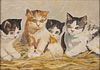 AMERICAN SCHOOL (LATE 19TH/EARLY 20TH CENTURY) FOLK ART PAINTING OF KITTENS