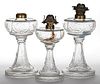 SULTAN (OMN) / WILD ROSE AND BOWKNOT KEROSENE STAND LAMPS, LOT OF THREE
