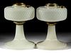 ALADDIN MODEL B-85 / DIAMOND-QUILT KEROSENE PAIR OF STAND LAMPS