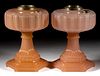ALADDIN MODEL 112 / CATHEDRAL KEROSENE PAIR OF STAND LAMPS