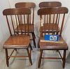SET 4 19TH PLANK SEAT CHAIRS
