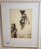FRAMED ETCHING "THE SKY MAN" PENCIL SGND JAMES ALLEN W/ KENNEDY AND CO RARE PRINTS GALLERY LABEL ON BACK 13 1/4" X 9 3/4" W/ FRAME 20 1/2" X 16 1/4"