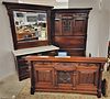 VICT WALNUT 2 PC BED SET SGND SCHLUND AND DOLL FINE FURN BUFFALO, NY FULL BED 6'8"H X 59"W AND MARBLE TOP 5 DRAWER DRESSER 6'8"H X 50 1/4"W X 22"D