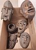 BX 5 AFRICAN MASKS AND COVERED BX AND PESTLE