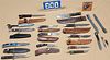 TRAY 12 HUNTING KNIVES - WESTERN, CAHARAUGUS, RAWHIDE SERIES, SCHRADE, ETC