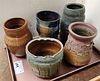 TRAY 5 POTTERY VASES SGND PELL