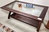 COFFEE TABLE W/BEVELLED GLASS TOP 19-1/2"H X 47"W X 28"D