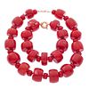 Coral, 18k, 14k, Yellow Gold Necklace and Bracelet