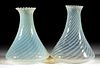 ANGLE OPALESCENT SWIRL LAMP SHADES, LOT OF TWO