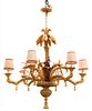 Carved Oriental Style Wood and Painted Figural Chandelier