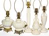 ASSORTED ALADDIN ALACITE ELECTRIC TABLE LAMPS, LOT OF FIVE