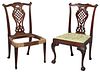 Two Similar George III Carved Mahogany Side Chairs