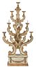 Italian Baroque Style Carved Painted Parcel Gilt Candelabra