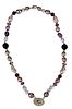 1.35ct. Montana Violet Sapphire, Amethyst and Freshwater Pearl Necklace