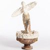 French Art Nouveau Figural Onyx and Marble Light