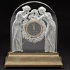 Rene Lalique 'Deux Figurines' Glass Luminaire Clock