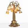 Tiffany Studios 12-Light Gilt Bronze Lily Lamp