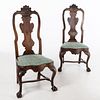 Pair of Dutch Rococo Walnut Side Chairs, 18th C