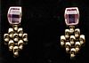 18K Gold and Pink Sapphire Earrings
