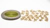 Green & Silver Beaded Placemats & Gold Napkin Rings