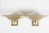 Pair of Silvered Wood Deco Style Wall Brackets