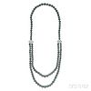 18kt Gold, Diamond, and Tahitian Pearl Necklace