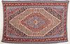 Kilim Rug with Blue and Red Border