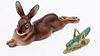Royal Doulton Hare and Herend Grasshopper