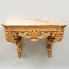 Victorian Giltwood Console with Later Marble Top