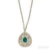 14kt Gold, Emerald, and Diamond Necklace