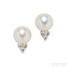 18kt Gold, South Sea Pearl, and Diamond Earring