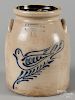 Massachusetts 1 1/2-gallon stoneware crock, 19th c., impressed F.B. Norton Worcester Mass