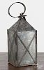 Tin lantern, 19th c., 15'' h.
