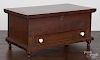 Pennsylvania miniature walnut blanket chest, 19th c., with an interior till and single drawer