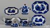 Miscellaneous Flow Blue Coburg pattern porcelain.