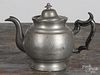 Cranston, Rhode Island pewter teapot, 19th c., bearing the touch of George Richardson, 6 3/4'' h.
