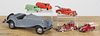 Miscellaneous toy cars, to include a cast iron fire pumper, a cast iron tow truck