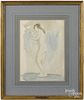Attributed to Arthur Beecher Carles, Jr. (American 1882-1952), watercolor female nude study