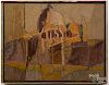 Randall Morgan (American, b. 1920), oil on board, titled La Salute, Venice, signed lower right