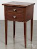 Federal mahogany inlaid two-drawer stand, early 19th c., 30'' h., 18'' w.