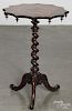 Victorian rosewood stand with a gameboard inlaid top, 28 1/2'' h., 20'' w.