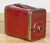 Teddy Camera Company tin lithograph toy camera, 20th c., 4 1/2'' h.
